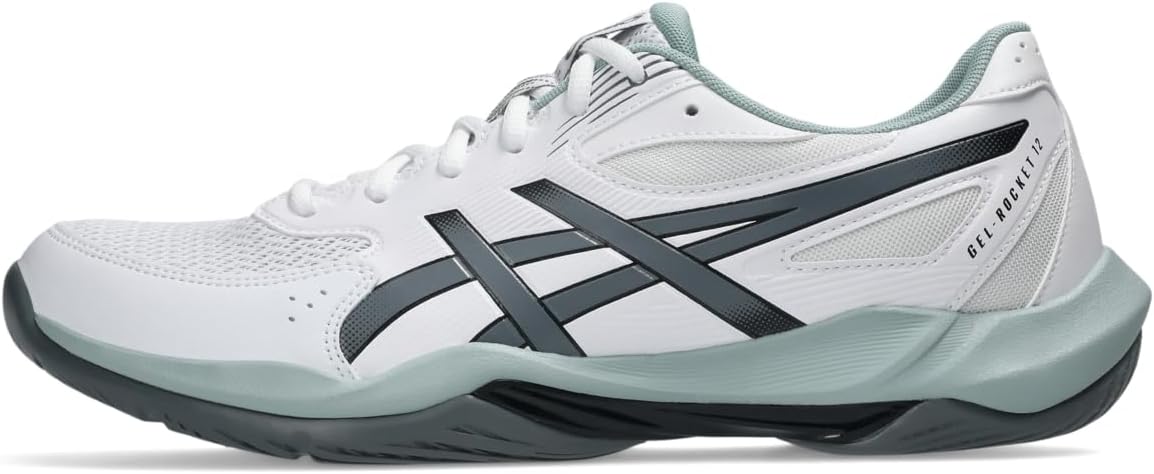 ASICS Men's Gel-Rocket 12 Volleyball Shoes, White/Black, 9 UK