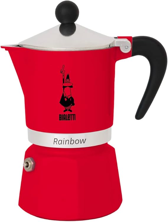 Bialetti 4961 Rainbow Espresso Maker, Red