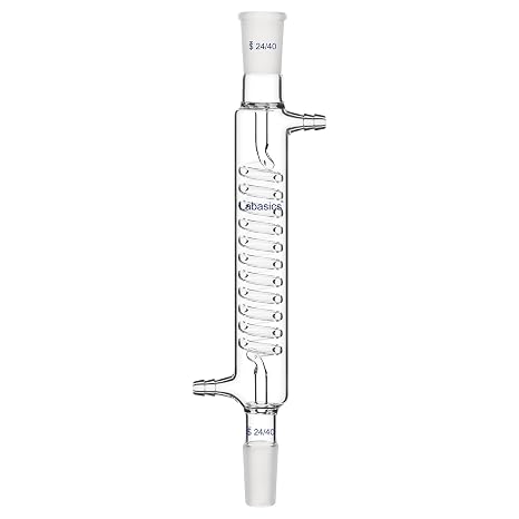 Borosilicate Glass Graham Condenser with 24/40 Joint 200mm Jacket Length Lab Glass Condenser