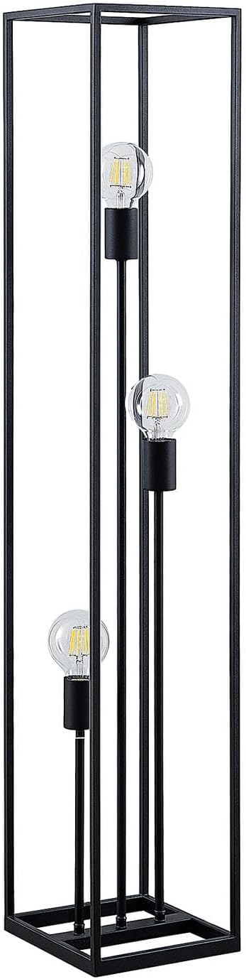 Lindby Floor Lamp Krisha (Vintage, Antique) in Black Made of Metal for e.g. Living Room & Dining (3 Light Sources E27) from Standard