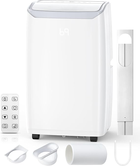 Acekool 14,000 BTUs Portable Air Conditioners with Remote Control, Cools Room up to 750 sq.ft., 3-in-1 Portable AC Unit with Dehumidifier & Fan, Smart/Sleep Mode, 24H Timer