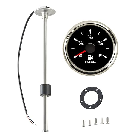 100TECH Fuel Level Sensor 15" for Boat Car (240-33 ohms) Bundle Truck Fuel Level Gauge Universal for Boat Car Truck Vehicles Marine 0-190ohm 240-33ohm 240-30ohm 0-180ohm 10-180ohm
