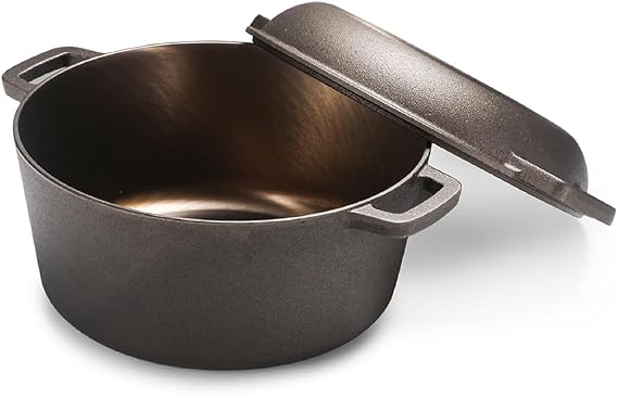 BLACK+DECKER 5-Quart Cast Iron Dutch Oven with 10.25-Inch Skillet Lid
