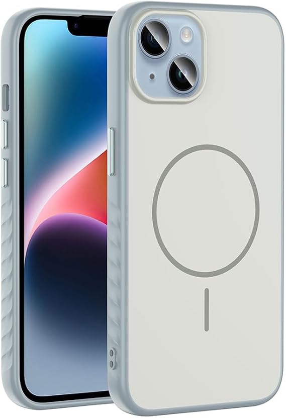 Coverzone iPhone 15 İle Uyumlu Kamera Lens Korumalı Kılıf Magsafe Uyumlu Kablosuz Şarj Özellikli Tea Silikon Telefon Kılıfı Gümüş