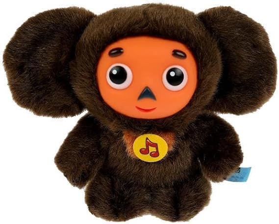 Музыкальная мягкая игрушка Чебурашка 14 см - Cheburashka 5.50 inch с пластиковой мордочкой