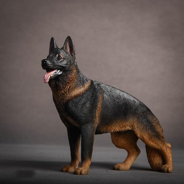 JXK German Shepherd Dog Figurine Desktop Decoration Durable Polyresin Exquisite Detail Birthday Gift for Women Mom