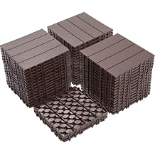 Minimalist Style Plastic Interlocking Deck Tiles, 11.8 "x11.8 (Pack of 44) Suitable for Modern courtyards, Understated Yet of high Quality