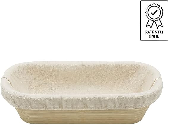 Oval Ekmek Hamur Mayalama Sepeti Bezli 30x13,5x8,5 cm Oval 30X13,5X8,5 Bezli