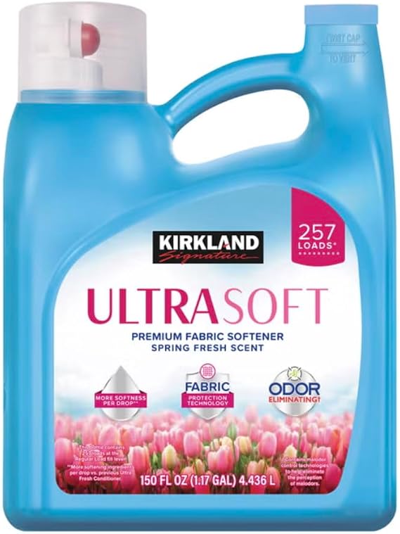 Kirland Signature Liquid Fabric Softener, Spring Fresh Scent, 257 Loads, 150 Oz