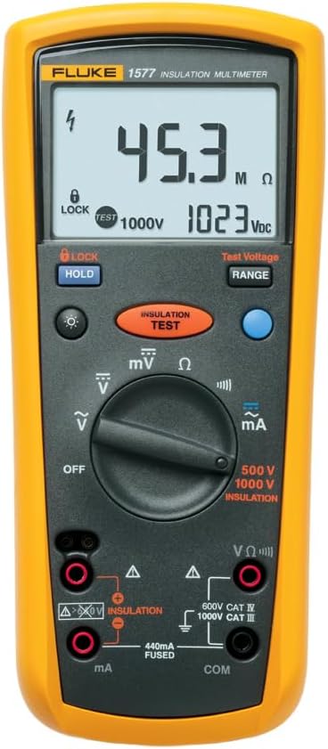 Fluke 1577 Insulation Multimeter, LCD Display, 600 Megaohm Resistance, 500/1000V Voltage