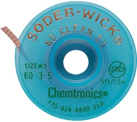 Chemtronics 60-3-5 Soder-Wick No Clean SD Desoldering Braid, 5 Pack