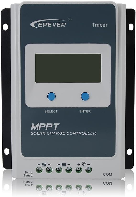 EPEVER Tracer an 30A 40A MPPT Solar Charge Controller 100V PV Negative Grounded Solar Regulator with LCD Display High Tracking Efficiency up to 98% (Tracer 3210AN 30A)