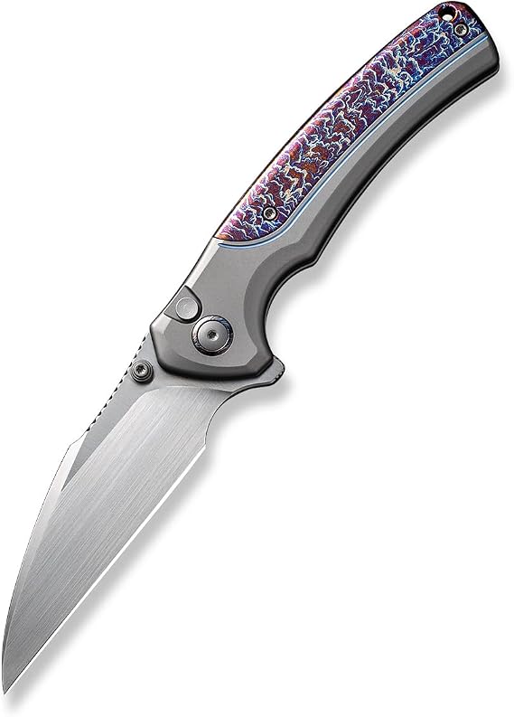 WE Knife WE22024D-4 Gray Titanium Handle with Flamed Titanium Integral Spacer