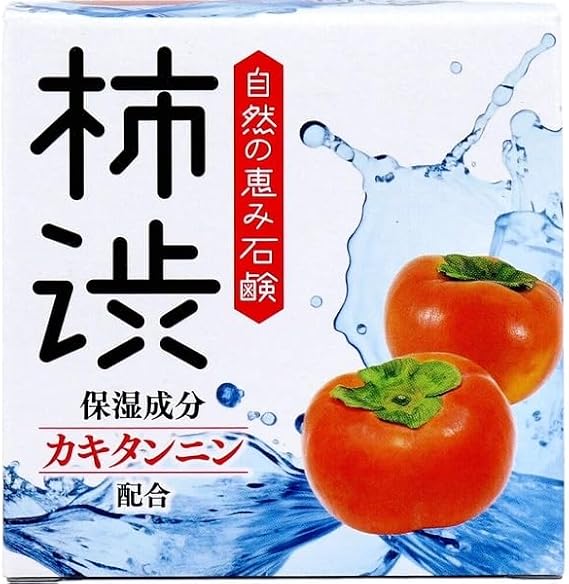 Persimmon Tannin Soap 80 g, Japanese Cleansing Bar Soap with Kakishibu Extract, Made in Japan