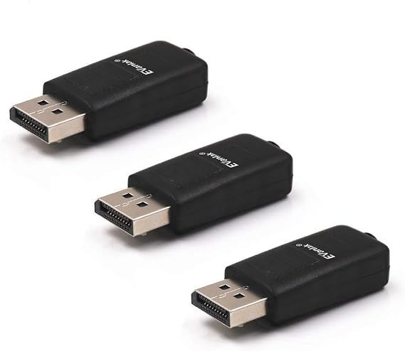 EVanlak DispalyPort Headless Ghostclassic Style Display Emulator for PC 4K DP Dummy Plug fit Headless 1080@60Hz- 3840x2160@17Hz 3Pack
