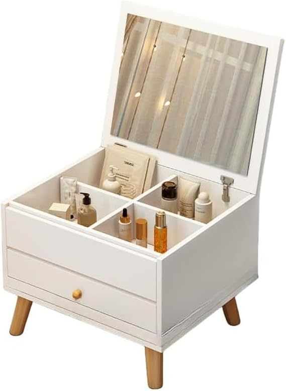 Compact Mini Dresser, Low Table Vanity with Storage, Generous Storage Capacity, Convenient, Bedroom Vanity Stand, Multifunctional Dresser Table, Bay Window, Small Low Type, Unisex 15.7 x 15.7