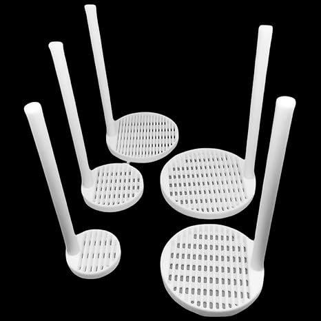 PTFE Cleaning Support Holder, ITO/FTO/Silicon Wafer/Conductive Glass, PTFE Cleaning Rack (Diameter 60mm for 250ml Beake, Slot Width 1.5mm)