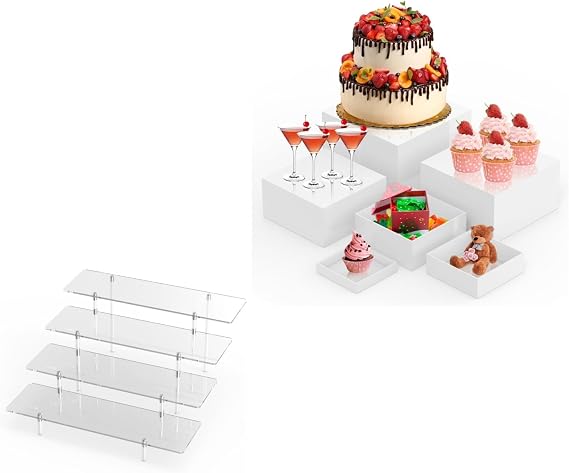 CHONOVO Acrylic Riser with 6 Pack Buffet Risers