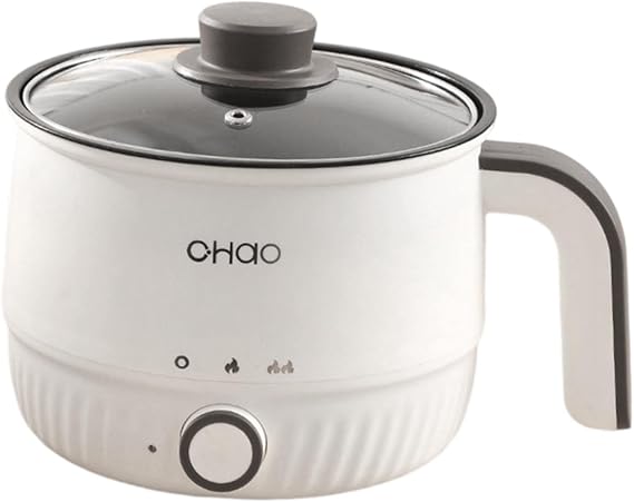 Toysmith Electric Hot Pot Lazy Pot 1.8L with Handle Mini Ramen Cooker Multipurpose Stew Home Dorm Office Soup Oatmeal Porridge, No Steamer