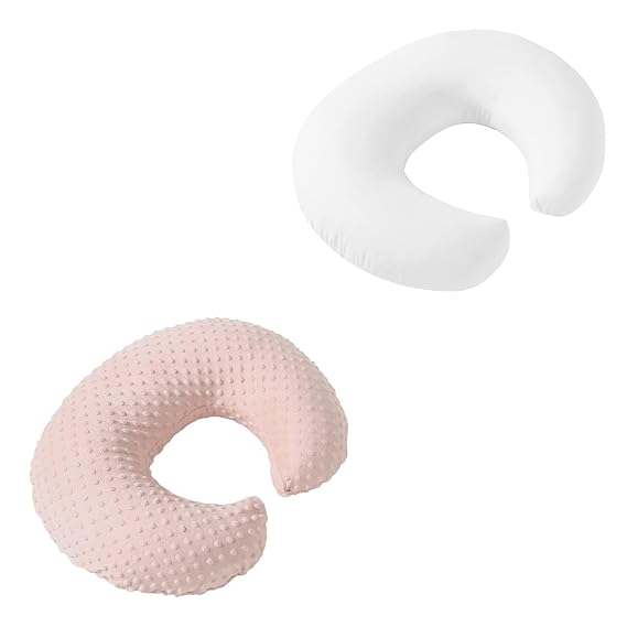 Nursing Pillow and Positioner + Pillowcase for Breastfeeding and Bottle Feeding, Propping Baby, Tummy Time, Baby Sitting Support, Awake-Time Support