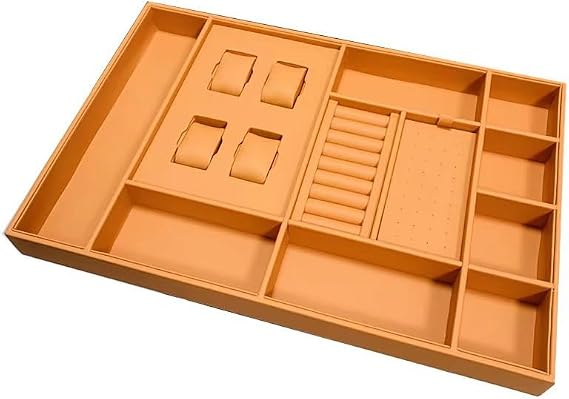 Jewelry Trays for Drawers, Separation Jewelry Drawer Organizers Storage Display, Inserts Drawers Ring Earring Holder for Wardrobe Dresser(I-60x36x5.5cm)