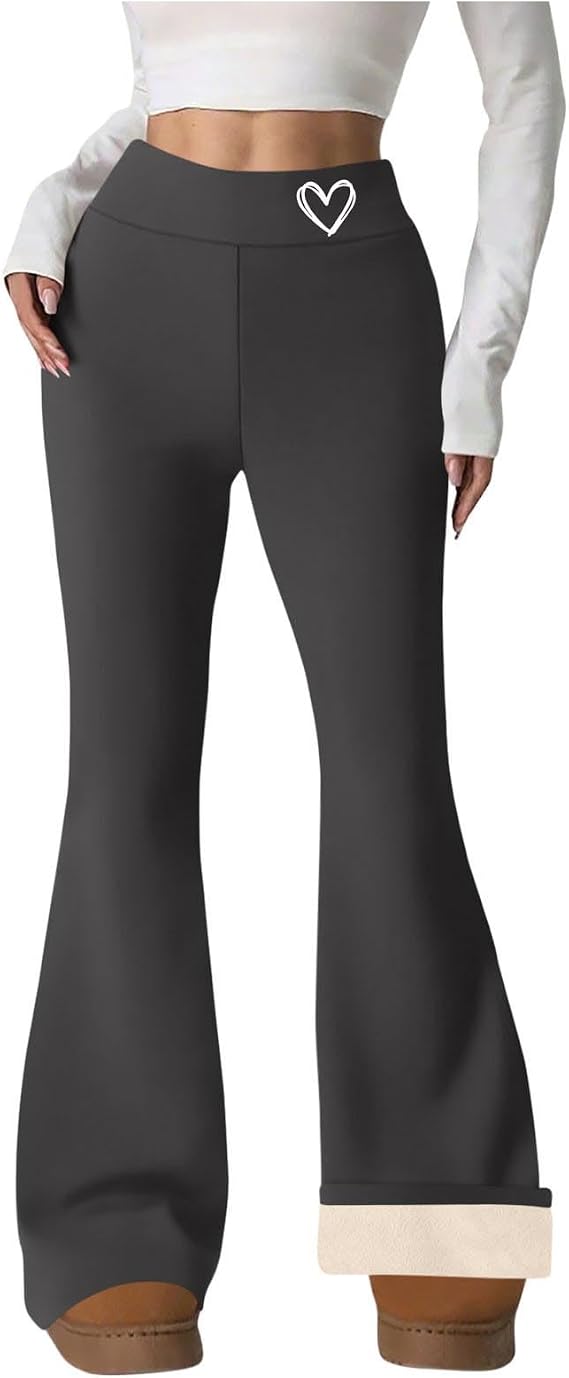 Fleece Lined Leggings Women with Pockets - High Waist Butt Lifting Slim Tights Winter Warm Thick Sherpa Thermal Pant