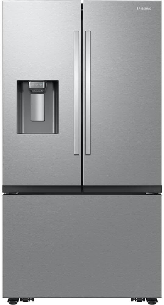 Samsung 26 cu. ft. Mega Capacity Counter Depth 3-Door French Door Refrigerator with Four Types of Ice, Stainless Steel, RF27CG5400SRAA