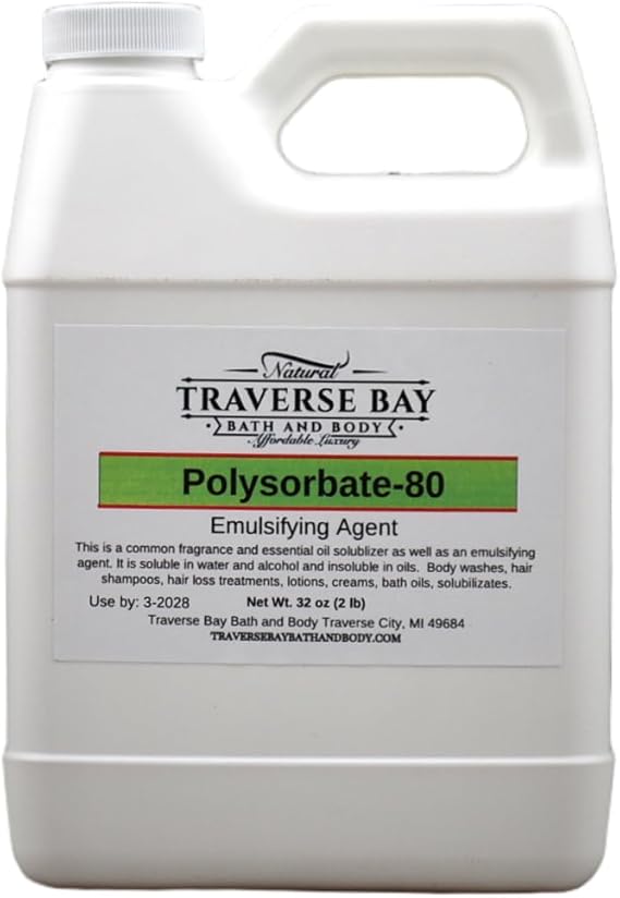 Polysorbate 80, 32oz Safety Sealed Container T-MAZ 80, Tween 80 100% Pure Surfactant & Emulsifier Made in the USA