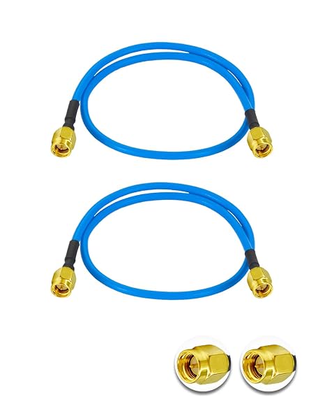 2PCS SMA Male to SMA Male RF Coaxial Cable 12" /30CM RG405 50 Ohm Low Loss Extension Cable