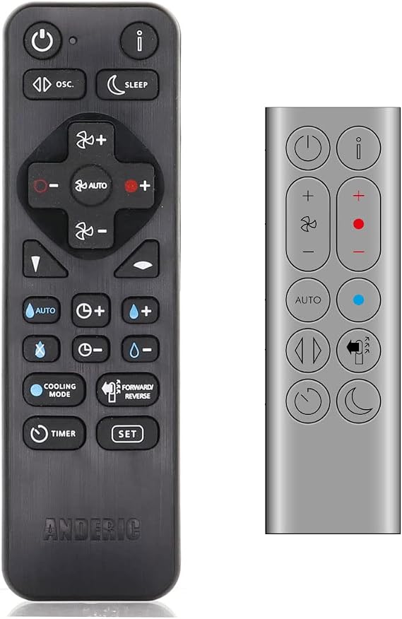 Universal Remote for Dyson Purifier Hot+Cool HP07 Fan - Replaces HP7C, PM1-10, 969897-06, 969897-13 - RRDYS01