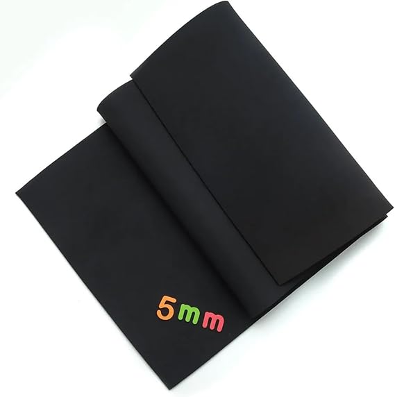Black Neoprene 5mm Thick Sewing Cloth Stretch Fabric Other Diving Cloth Stretch Neoprene Waterproof Fabric(45cm x 10cm)