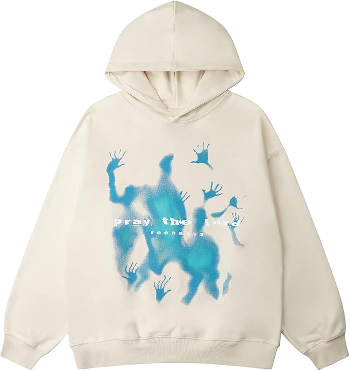 Vamtac Mens Oversize Graphic Hoodie Vintage Y2K Sweatshirt Cotton Fashion Hip Hop Pullover for Men and Women