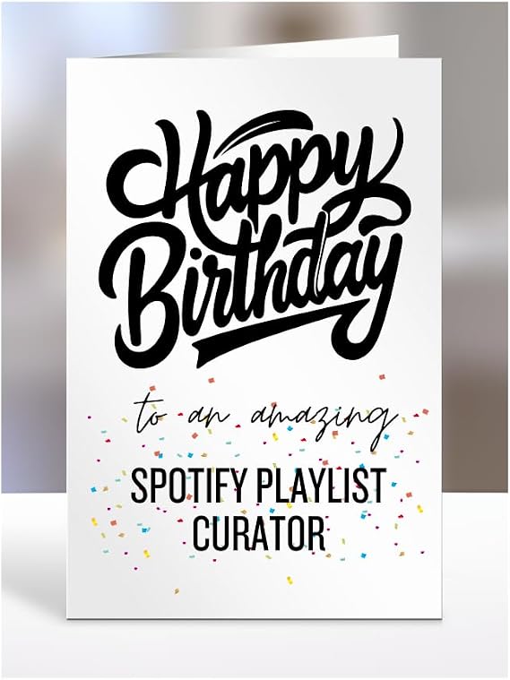 Card for spotify playlist curator, Happy Birthday Gifts for Men or Women, Him, Her, Presents for Christmas, Appreciation, To an amazing, A5-169_180