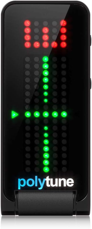 TC Electronic POLYTUNE CLIP Clip-On Tuner with Polyphonic, Strobe and Chromatic Modes and 108 LED Matrix Display for Ultimate Tuning Performance