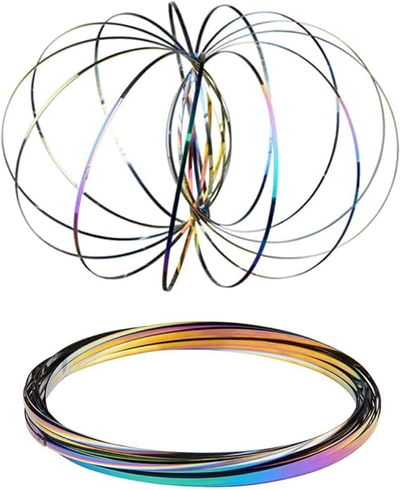 YANGWEN Flow Ring Spinner Ring Arm Toy, 3D Magic Flow Ring Toys Stress relief,Sensory Interactive Cool Dance Prop Educational Interactive for Anti-Stress Daily Leisure Game
