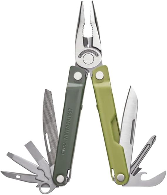 LEATHERMAN Bond 14-in-1 Lightweight Multi-Tool, Camping, EDC, Mossy Slate | 420HC Blade, Spring-Action Pliers, Screwdrivers & Scissors for Camping, Hiking & EDC