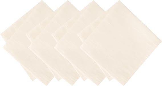 Elrene Home Fashions Continental Solid Texture Water and Stain Resistant Fabric Dining Napkins, Set of 4, 17"x17", Ivory