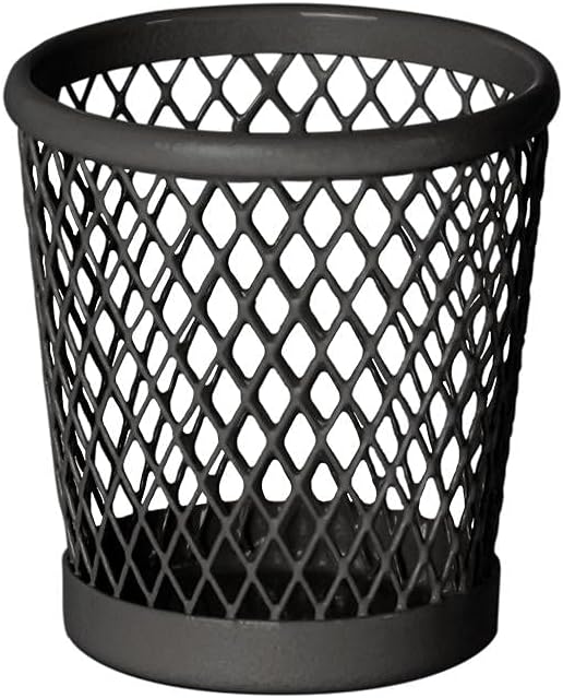 Metal Miniature Dollhouse Furniture Miniature Wastepaper Basket Size Suitable for 1:12 Scale Dollhouse Decoration Dollhouse Accessories Small Size Color Black