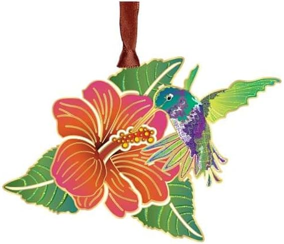 Beacon Design Hummingbird and Flower Ornament, 4.25-Inch, Multicolor