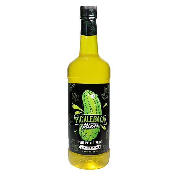 Van Holten's Real Pickle Brine Pickleback Cocktail Mixer, Dill, 1 Liter | Real dill pickle brine cocktail mixer for picklebacks, marinades and recipes, gluten free, ready to pour