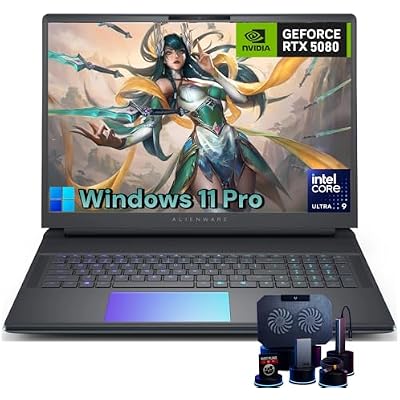 Alienware Area-51 18 Gaming Laptop - 18 QHD 300Hz 3ms Display, Intel Core-Ultra 9 275HX, NVIDIA RTX 5080 16GB GDDR7, 32GB DDR5, 1TB SSD, RGB Backlit Keyboard, Windows 11 Pro, WAccessories