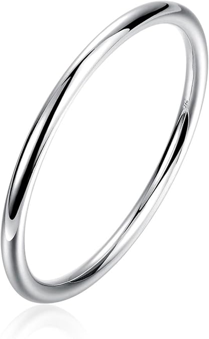 Sterling Silver Bangle Bracelets for Women Handmade 925 silver Bracelets Fashion Jewelry Simple Bangles for Women Valentine Mothers Day Gift