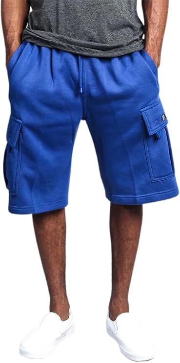 Mens Cargo Shorts Drawstring Elastic Waist Casual Comfortable Workout Shorts for Men with Multi Pockets