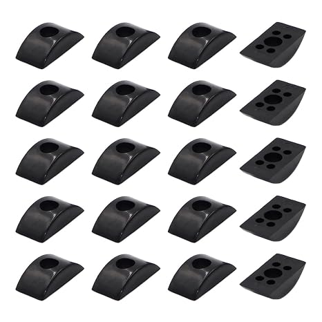 20 Pieces Plastic Half Moon Washer M8 Half Moon Nut Washer Half Moon Nuts Spacer 8mm Hole Dia Half Moon Nuts Washer Spacer for Furniture Connector, Black