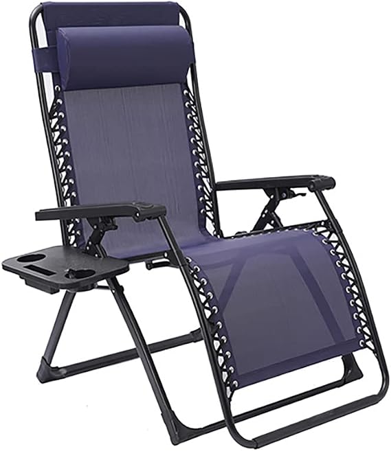 Beach Chairs for Adults, High Strength Beach Chairs Folding Lightweight, Portable Outdoor Folding Chair with Large Cup Holders and Strap, for Beach Poolside Backyard (Large Size Blue)