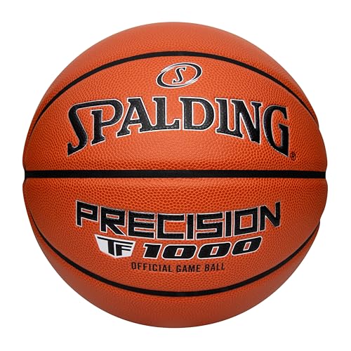 Spalding Precision TF-1000 Indoor Game Basketballs, Dry Grip Microfiber Composite Cushioned Cover, High School Approved