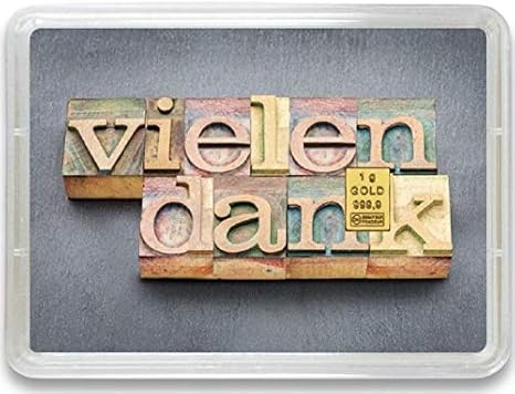 Gold Bar 1g - Gift Motif Box Thank You - Valcambi ESG - Fine Gold 999.9 (1g Gold)