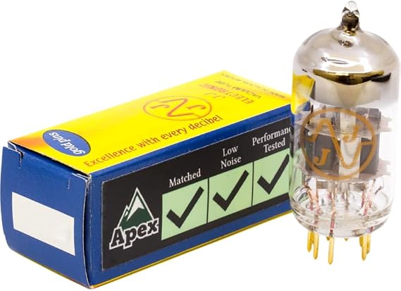 12AU7 / ECC82, JJ Electronics, Apex Matched & Performance Tested Vacuum Tube, Gold Pin