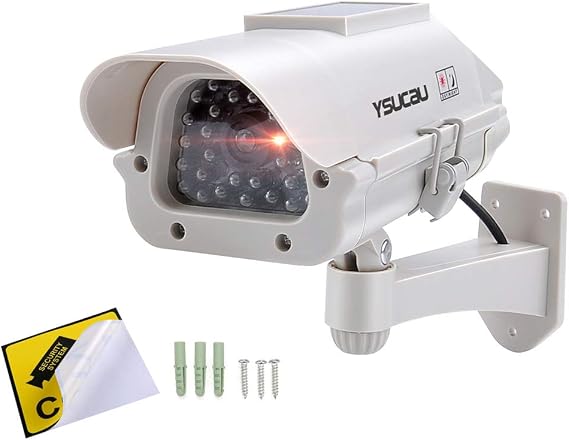 Solar Powered CCTV Security Fake Dummy Camera with Flashing Led Outdoor/Indoor Use for Homes & Business