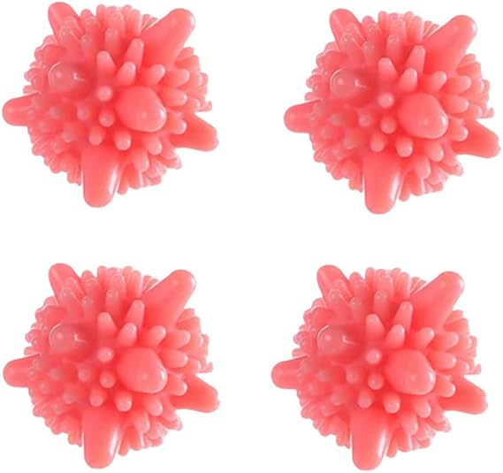 Eco Laundry Dryer Balls Reusable Silicone Soft Washing Balls Fabric Softener Alternative for Quick Drying (Pink - 4Packs)